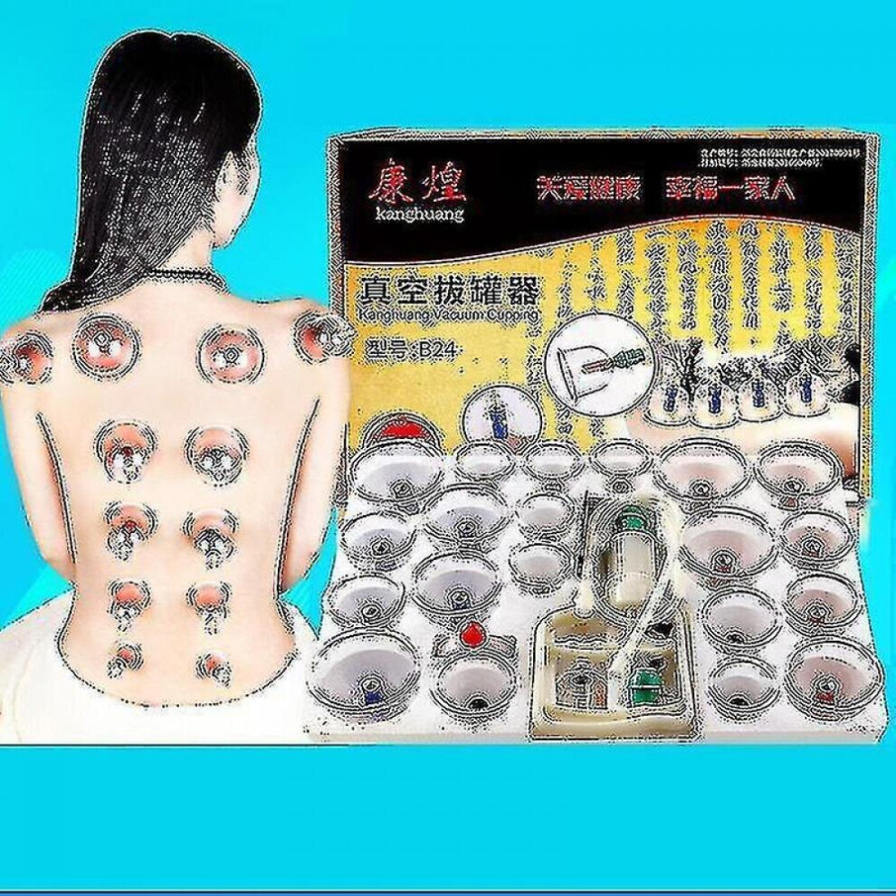 Hkhbjs 24Pcs Vacuum Cupping Therapy Set Body Anti-Cellulite Massager Magnetic Treatment Suction Cups