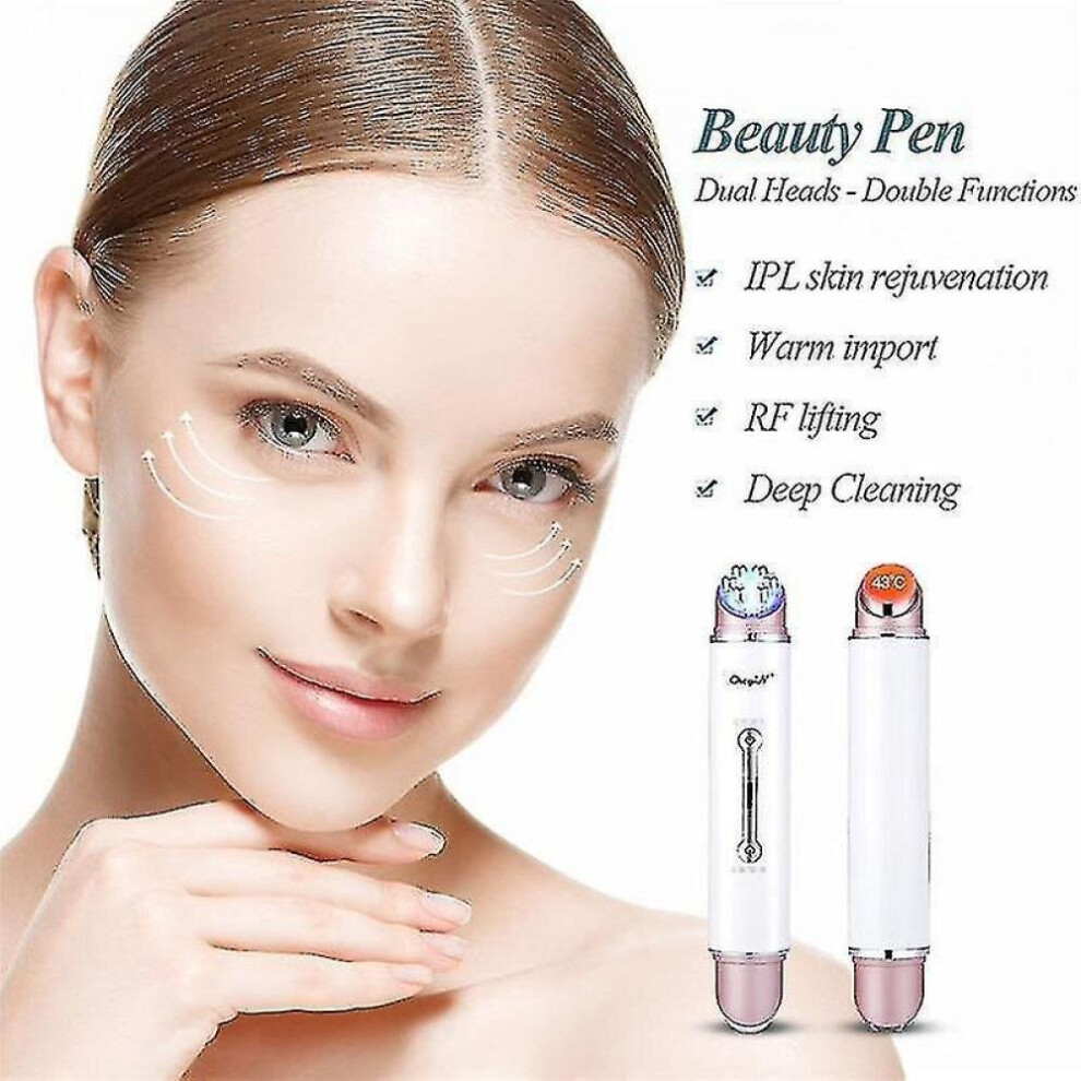 Hkhbjs Dark/White 2 In 1 Facial Eye Massager Puffy Circle Remover Eye Roller|Home Use Beauty Devices(White)