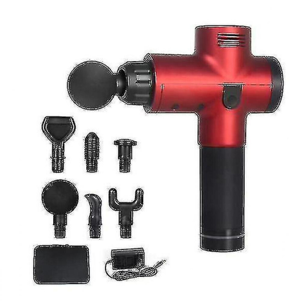 Hkhbjs Portable Muscle Massager Electric Massage Gun For With 6 Massage Headsred
