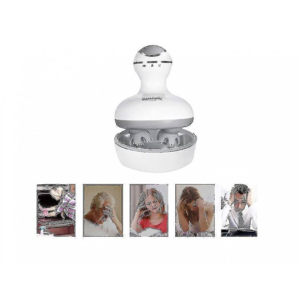 Hkhbjs White Portable Head Massager With Kneading 84 Nodes For Deep Relaxationhandheld Head Scratcher