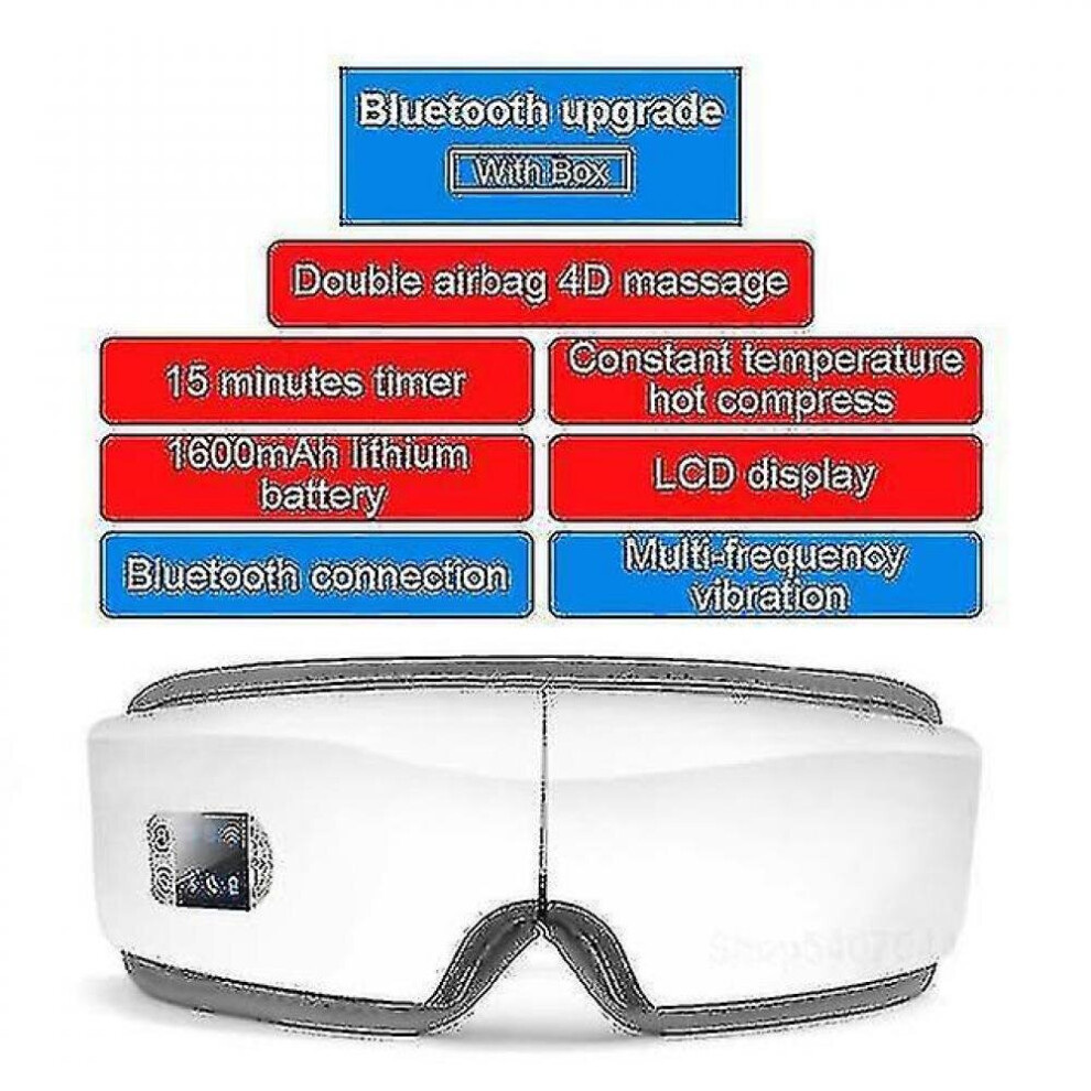 Hkhbjs White New 4D Bluetooth Eyes Vibration Anti Wrinkle Eye Care Device|Home Use Beauty Devices(White)