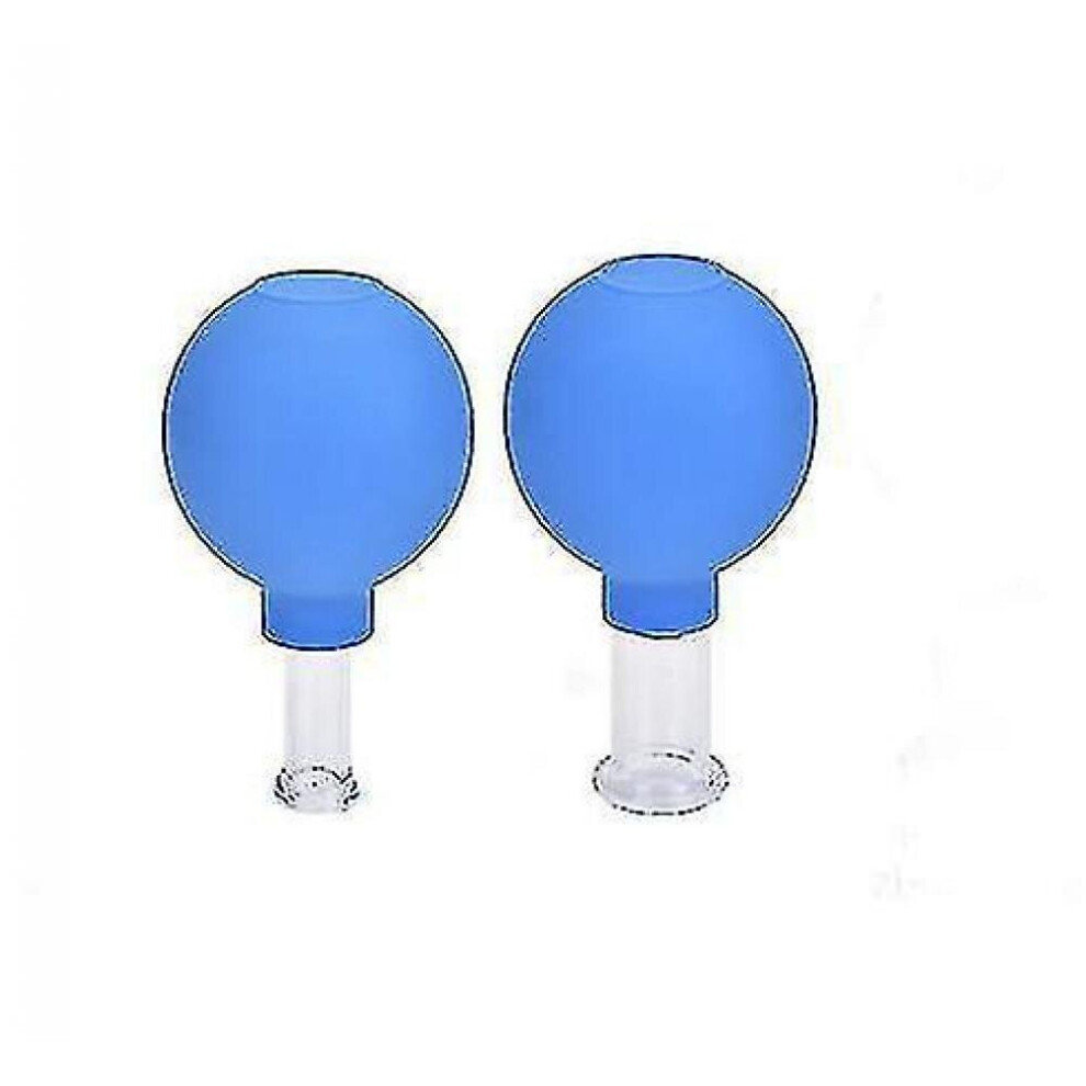 Hkhbjs Blue Vacuum Cupping Cups Set Rubber Head, Glass Anti Cellulite For Therapy Massage