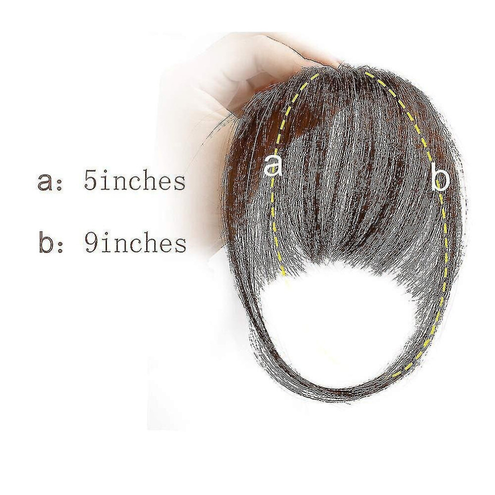 Hkhbjs Clip In Bangs 100% Human Hair Extensions Reddish Clip On Fringe Bangs Brown
