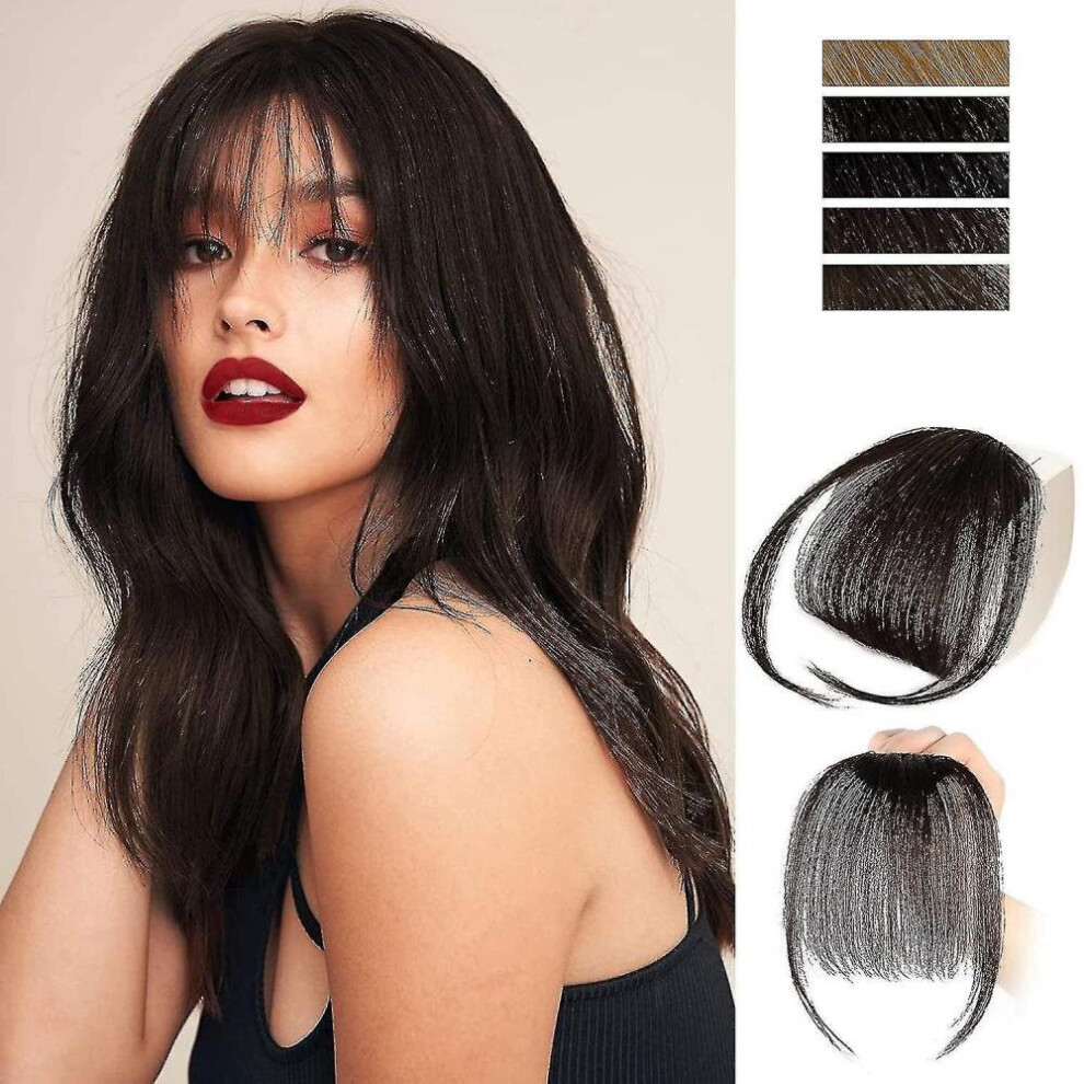 Hkhbjs Clip In Bangs For Women 100% Human Hair Extensions Wispy Bangs Fringe
