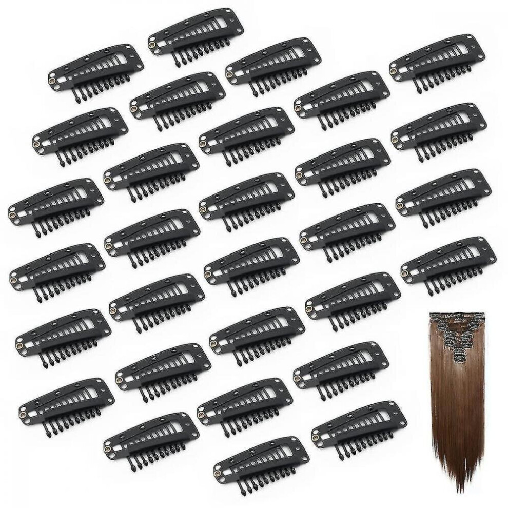 Hkhbjs Unisex Wig Clips, 10 Teeth Hair Clips For Wigs, Snap Wig Clips For Hair Extensions 30 Pack