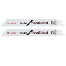 Bosch Professional 2 pieces Sabre Saw Blade S 922 HF Flexible for Wood and Metal (Length 150 mm, sabre saw accessories)