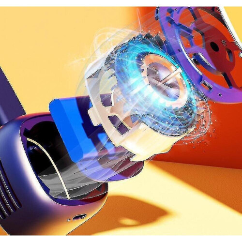 Portable Bladeless Neck Fan Handheld Usb Rechargeable Foldable Storage Three Speed Wind Lightweight 1