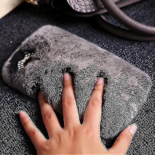 Iphone7 Plus Mobile Phone Shellx Rex Fur Plush Luxury Fur Protective Sleeve Fashionista(white)