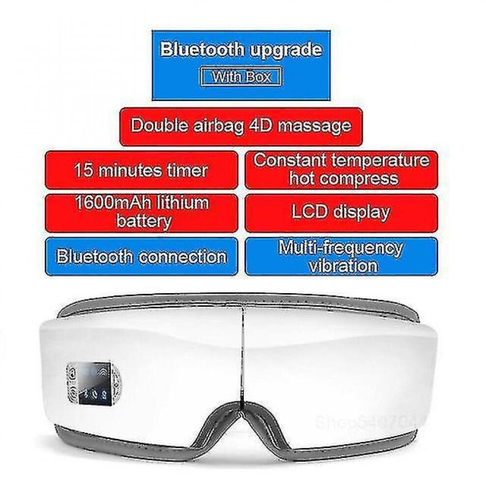 Hkhbjs White 4D Airbag Vibration Eyes Wrinkle Fatigue Relieve Eye Care Device|Home Use Beauty Devices(White)