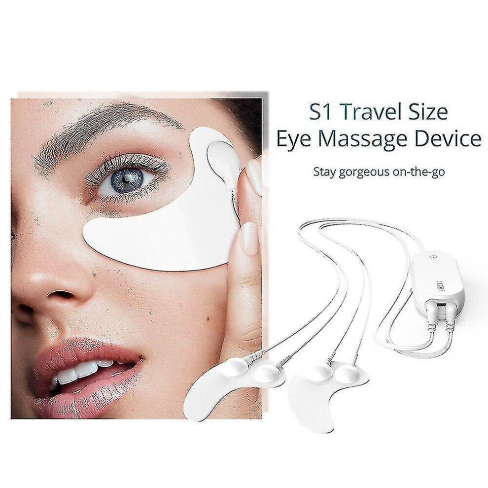 Hkhbjs Dark/White Microcurrent Rf Massage Eye Mask Device Puffiness Circles|Home Use Beauty Devices(White)