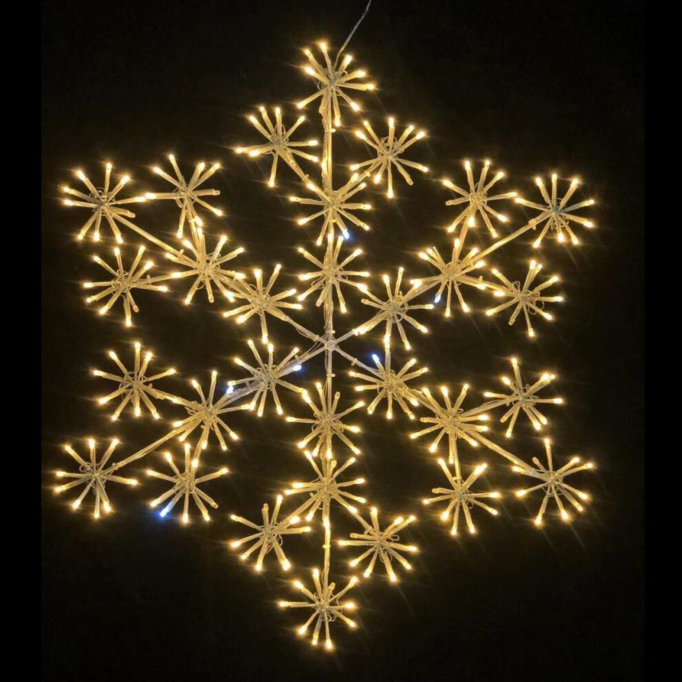 (Warm White, Snowflake) Christmas Lights Silhouette Twinkling Starburst Hanging Outdoor