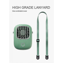 New Portable Hanging Neck Fan Mini 3 Gears Adjustable Air Cooling Fan Outdoor Handfree Fan(green)