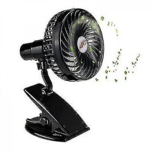 Mini Mute Clip Fan Rechargeable Silent 4 Blades Baby Stroller Fans ( Black) Redmiter