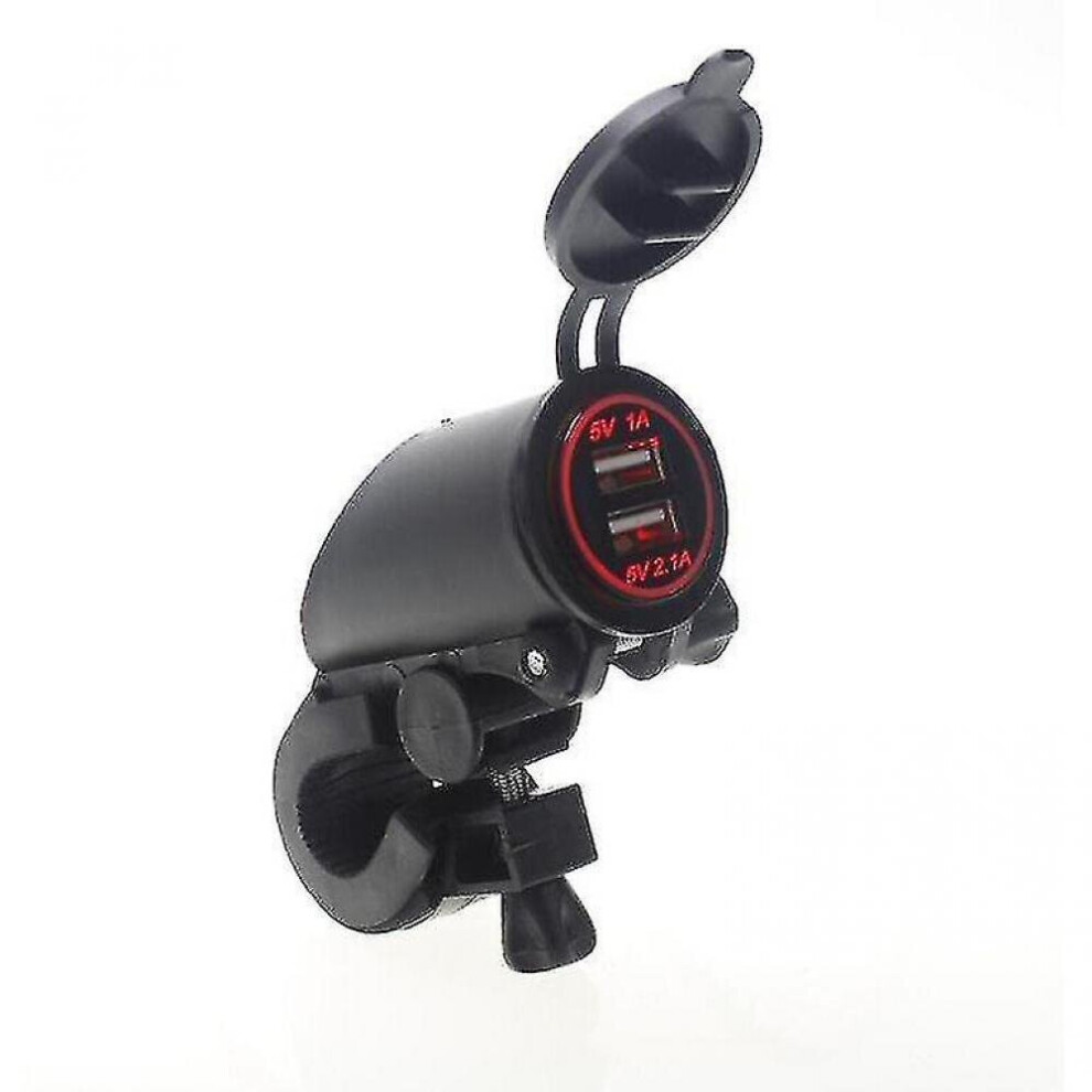 28Mm 5V 4.2A Led Dual Usb Charger 12-24V Socket Power Supply Waterproof Motorcycle Bike Car Boat Red 7547468566561