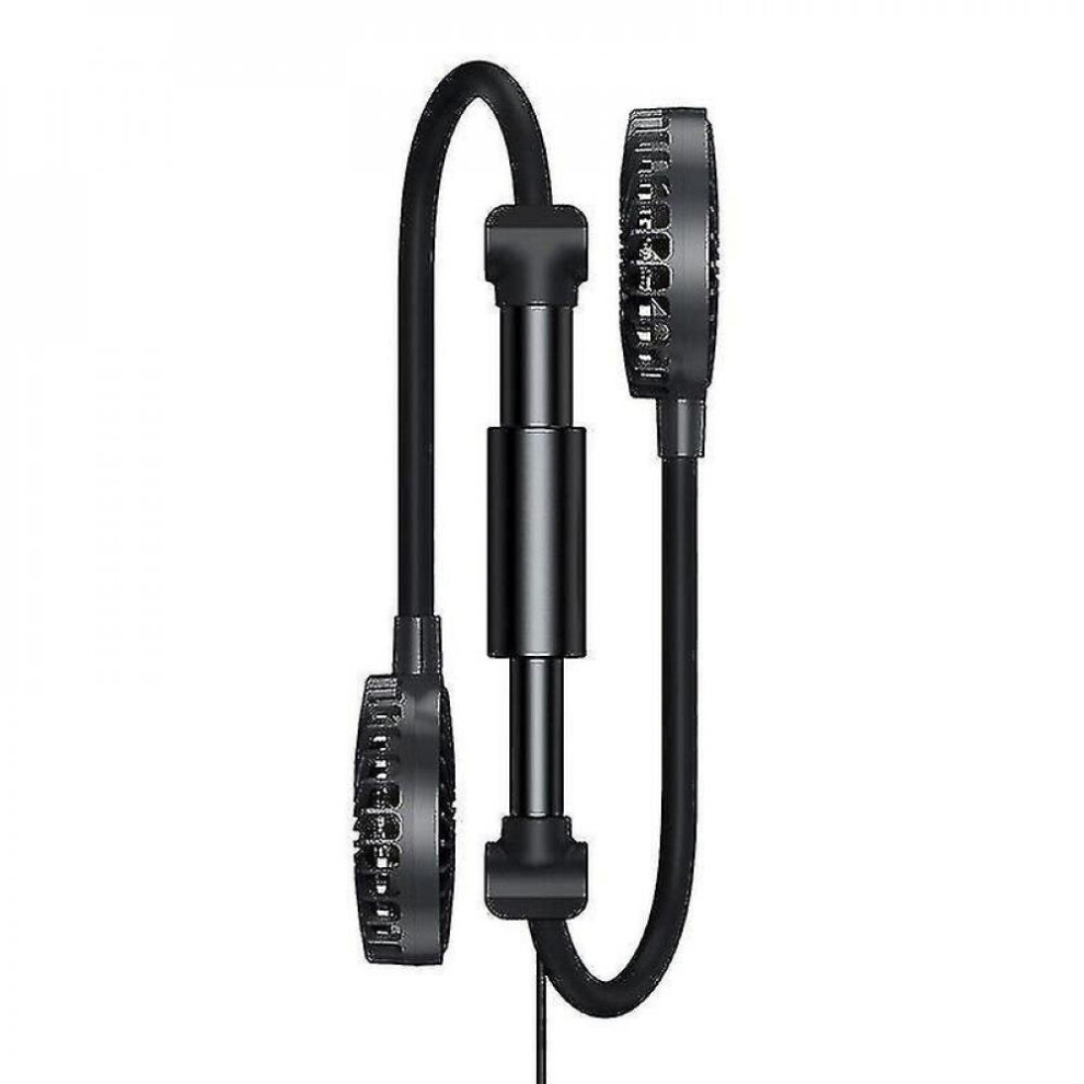 Usb Car Fan Dual Head Fan For Front Backseat Air Circulator Fan With 2 Speed Wide Angle Adjustable 7547468566127
