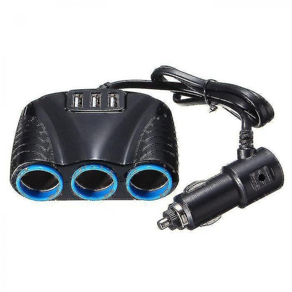 3.1A 12V/24V Car Charger 3-Socket Cigarette Lighter With Usb Ports Adapter 120W 7547468566684