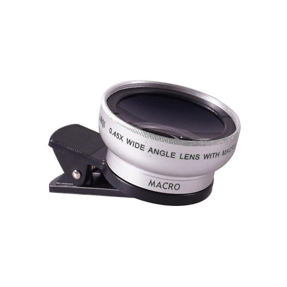 0.45X Wide-Angle Mobile Phone Mobile Phone Camera Lens Macro External Wide-Angle Lens(Silver) Silver 7547468564062