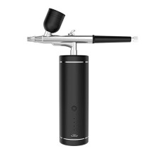 (Black) Rechargeable Airbrush Compressor Kit Air Brush Sprayer Gun Water Oxygen Injection For Nail Art Tattoo Craft Cake Makeup Painting