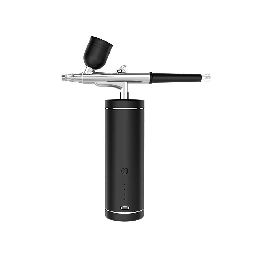 (Black) Rechargeable Airbrush Compressor Kit Air Brush Sprayer Gun Water Oxygen Injection For Nail Art Tattoo Craft Cake Makeup Painting 5056668866637