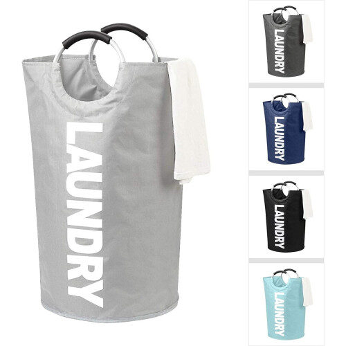 (Silver) ASAB Large Collapsible Washing Laundry Basket 82L 1