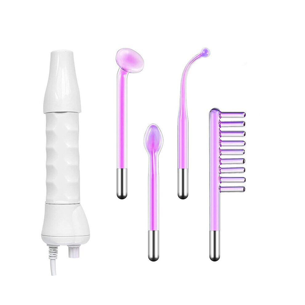 (Purple) High Frequency Facial Machine Skin Therapy Electrode Wand Neon Electrotherapy Glass Tube Acne Spot Remover Face Skin Care Device