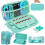 (green) Switch Lite Case with Soft TPU Protective Case Games Card 6 Thumb Grip Caps 2