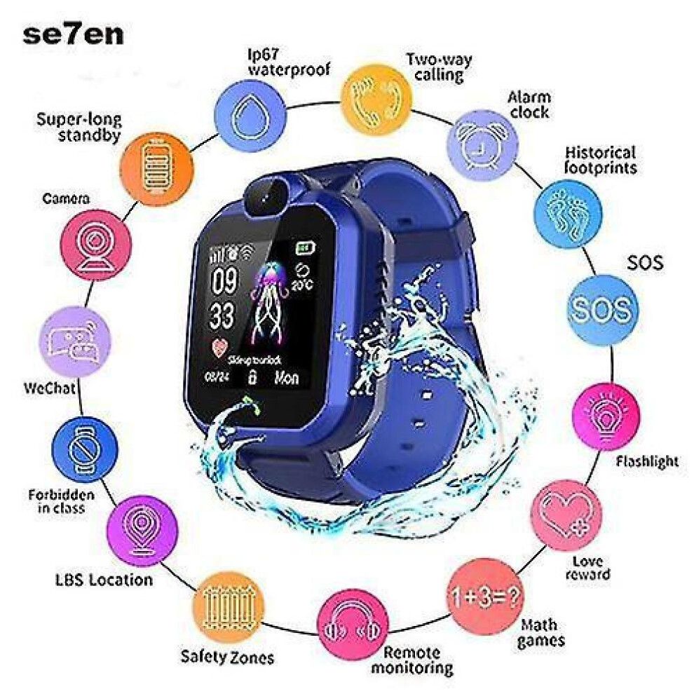 Ds69 Smartwatch Child Camera With Gps For Bluetooth Phone Sim Card - Blue