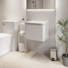 Bathroom Cloakroom Vanity Unit Wall Mounted Storage Cabinet White Gloss 500mm