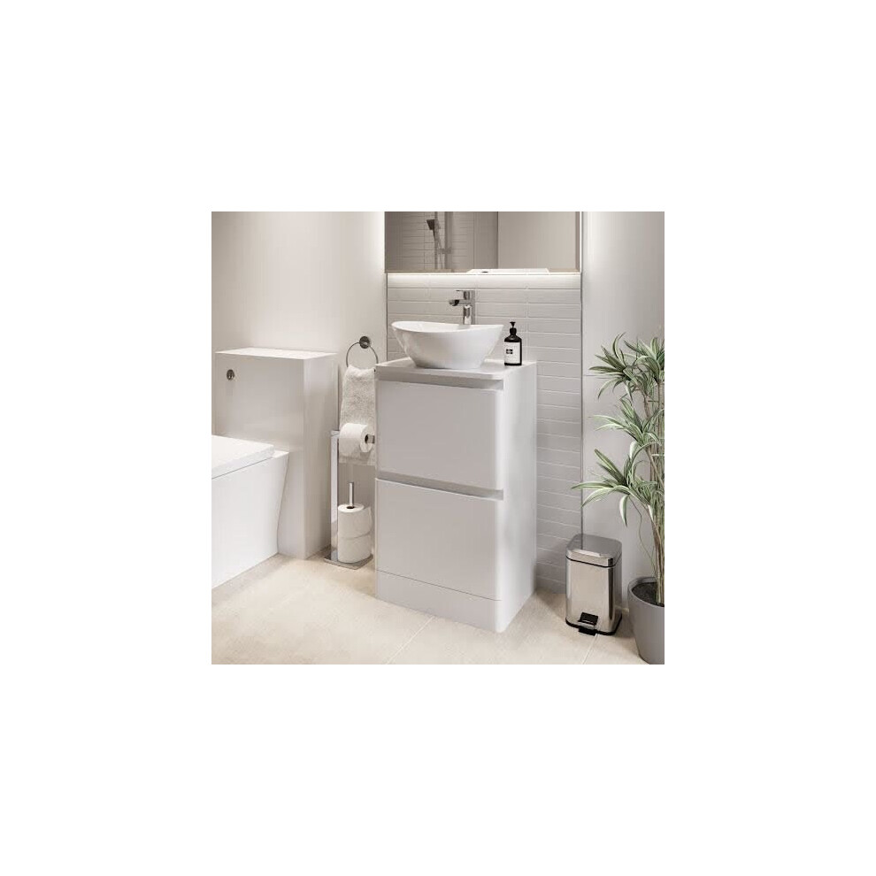 Bathroom Cloakroom Vanity Unit Wash Storage Cabinet Countertop Basin White 500mm-image-OPC-PB52KRS-NEW