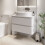 Bathroom Cloakroom Vanity Unit Wall Mounted Countertop Basin White Gloss 800mm 1