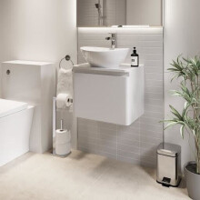 Bathroom Cloakroom Vanity Unit Wall Mounted Countertop Basin White Gloss 500mm