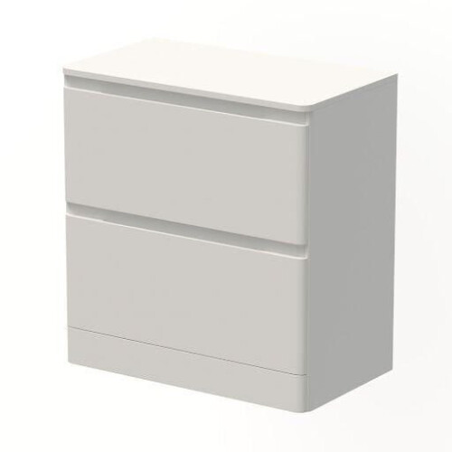 Bathroom Cloakroom Vanity Unit Wall Mounted Countertop Basin White Gloss 800mm 2