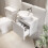 Bathroom Cloakroom Vanity Unit Wall Mounted Countertop Basin White Gloss 500mm 2