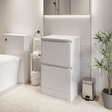 Bathroom Cloakroom Vanity Unit Wash 500mm Cabinet Drawers Storage White Gloss