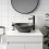 Bathroom Cloakroom Vanity Unit Wall Mounted Countertop Basin White Gloss 500mm 5