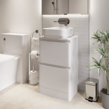 Bathroom Cloakroom Vanity Unit Wash Storage Cabinet Countertop Basin White 500mm