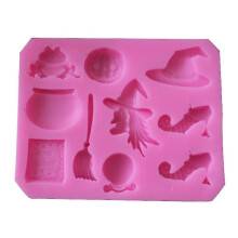Halloween Witch Silicone Clate Fondant Cake Decorating Baking Topper Moulds