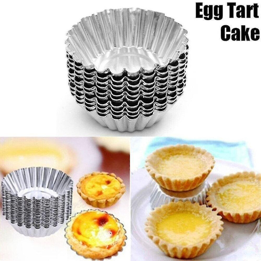 10pcs 7cm Aluminium Alloy Flower Cake Egg Tart Mold Kitchen Pastry Baking Mold Tools
