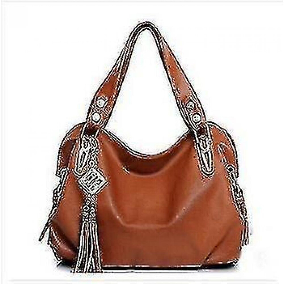 100% Genuine Luxury Handbag Tote Leather Hobo Shoulder Bag Messenger Bags(brown)