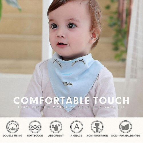 Triangular Scarf Double Layers Cotton Baby Snap-fastener Pinafore Headscarf
