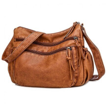 Women Crossbody Bag Pocketbooks Ultra Soft Washed Leather Bag Multi Pockets Lightweight Shoulder