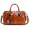 Woven Handle Contrast Color Fashion Leather Large Capacity Three-layer Practical Handbag Shoulder 1