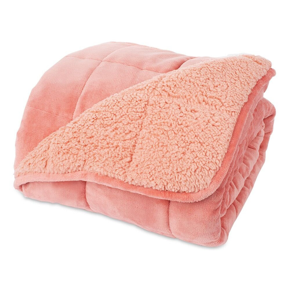 (DOUBLE, PINK) LIVIVO Weighted Blanket - Velvet Soft Warm Fleece