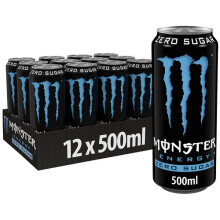 Monster Energy Absolutely Zero Energy Drink 12x500ml Best Before End March 2024