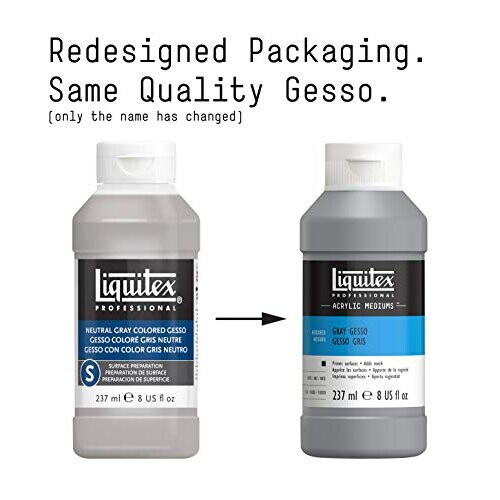 Liquitex 5320599 Professional Neutral Gray Gesso Surface Prep Medium, 237 ml 1