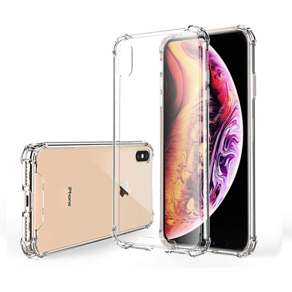 Hually Case for Apple iPhone XS and iPhone X, Crystal Clear [Anti Yellow] [Shock Absorption] Phone Cover Transparent Silicone TPU, iPhone xs phone