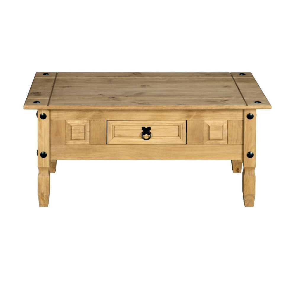 Corona Pine Coffee Table 1 Drawer Solid Wood Occasional Table
