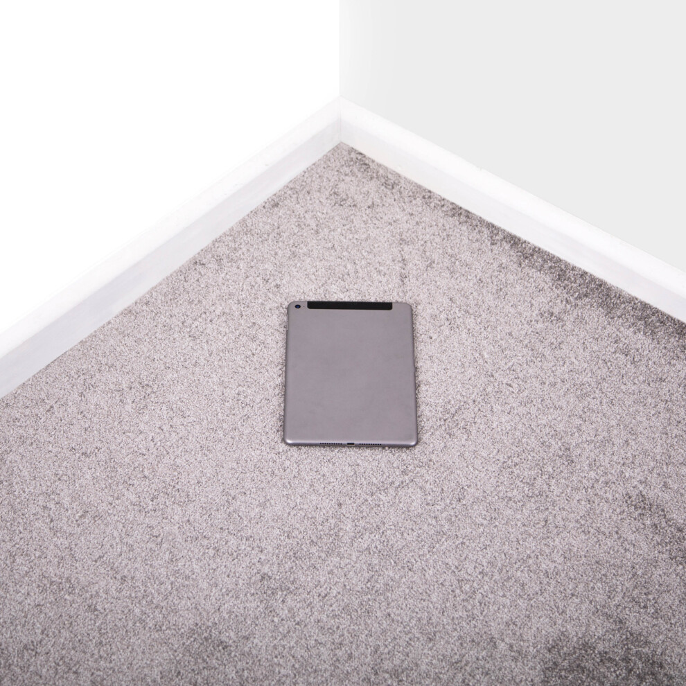 (4M X 4M Width) Silver Macchiato Shade Soft Twist Carpet 5056524025925