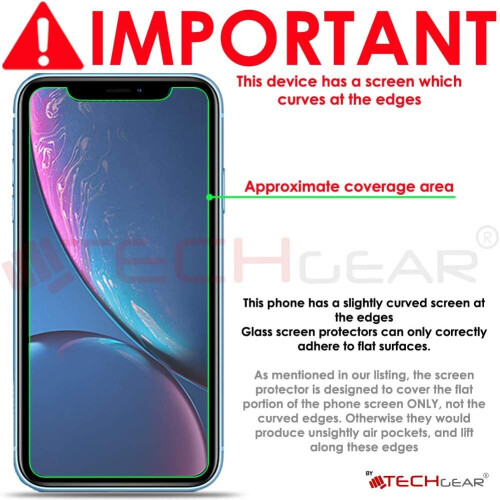 Techgear TECHGEAR [2 Pack Screen Protector for iPhone 11, iPhone XR, Genuine Tempered Glass Screen Protector Guard Covers Compatible with Apple iPhone 11 / 2