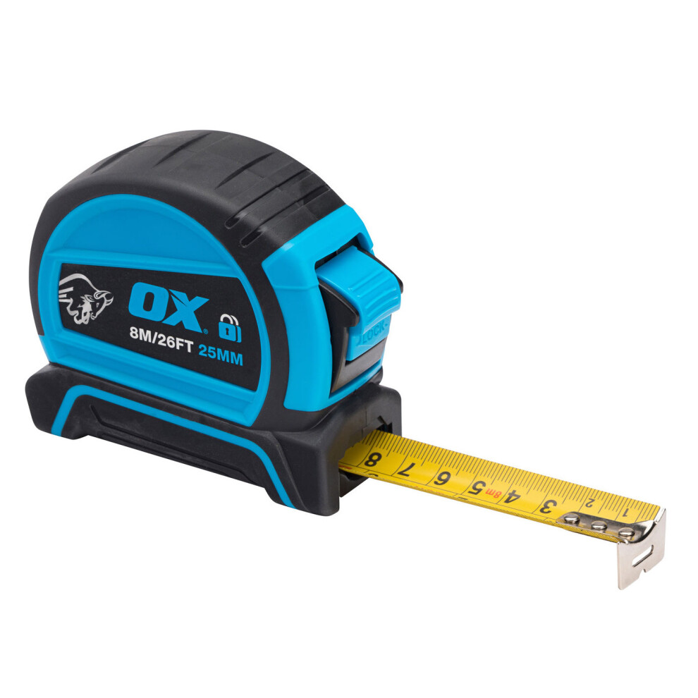 OX Tools Pro Dual Auto Lock Tape Measure - 8m / 26ft (2 Pack)